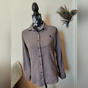 RMR Polo Classy Button Down Brown Shirt 🤎 (XL) (See pictures)